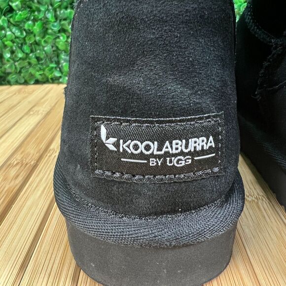 Koolaburra by UGG Koola Short Black Suede Fur Boots Womens Size 7 - Picture 6 of 10